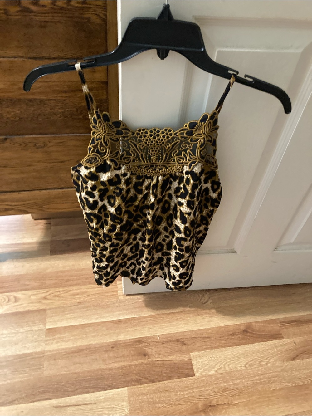 Maurices Leopard Print Lace-Trim Cami in Gold and Black